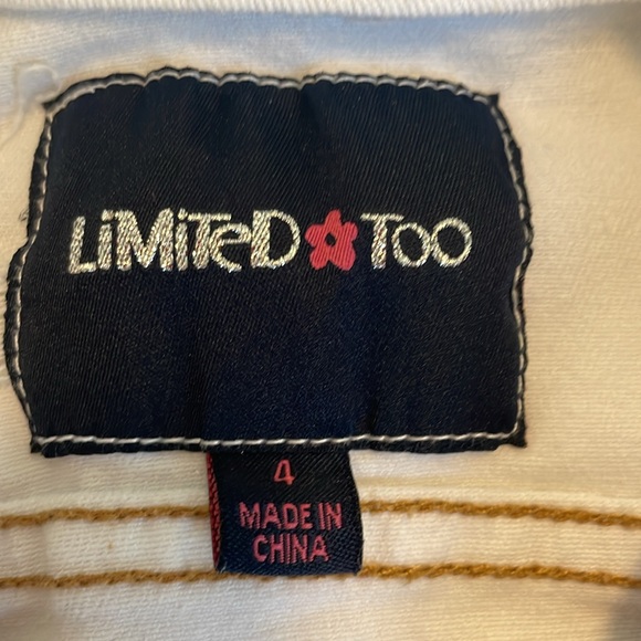Limited too white denim jacket for girls, size 4. - Picture 2 of 3
